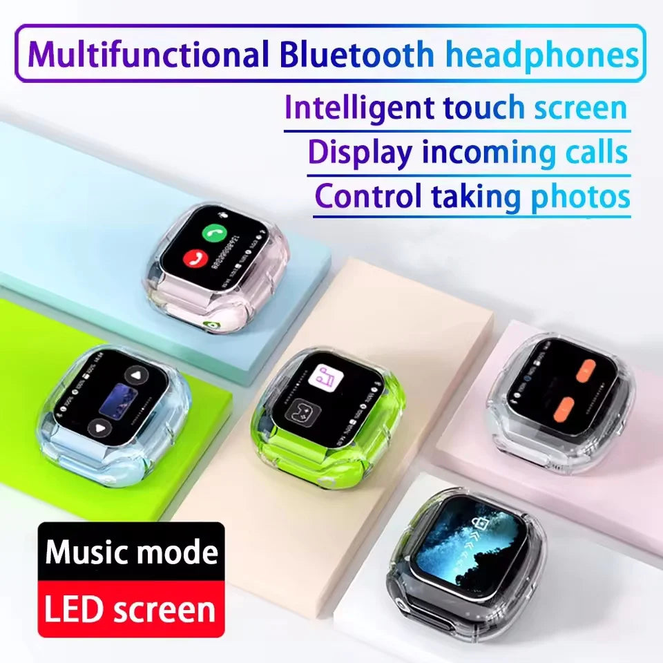Air Max Smart Touch Screen TWS – Słuchawki Douszne Sportowe, ANC, Bluetooth 5.3, Stereo Hi-Fi z Mikrofonem i Basem