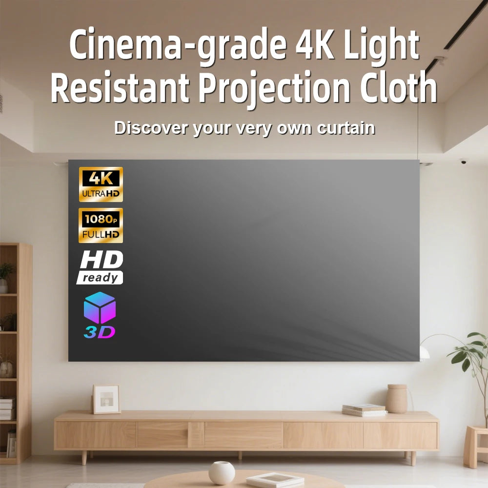 Velec 120" Przenośny Ekran Projekcyjny – Powłoka Antyświetlna, 4K