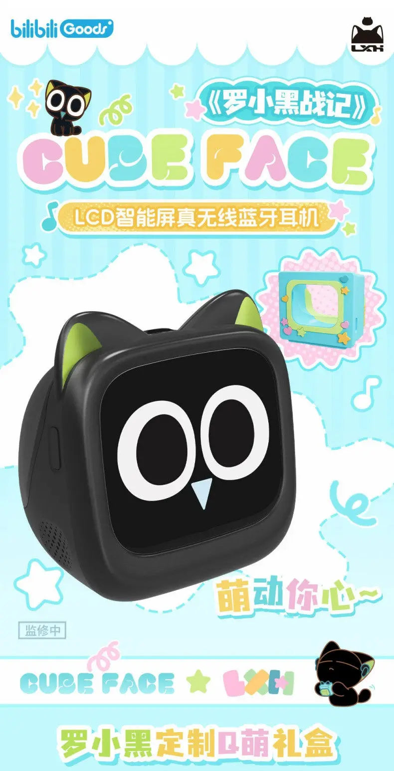 Cubeface Luo Xiao Hei – Słuchawki Bluetooth 5.3 z Ekranem LCD | Bilibili Anime