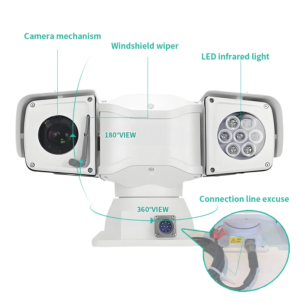 Kamera PTZ Terenowa 360° - 150m Night Vision z Defrost IP66 - zdjęcie 2