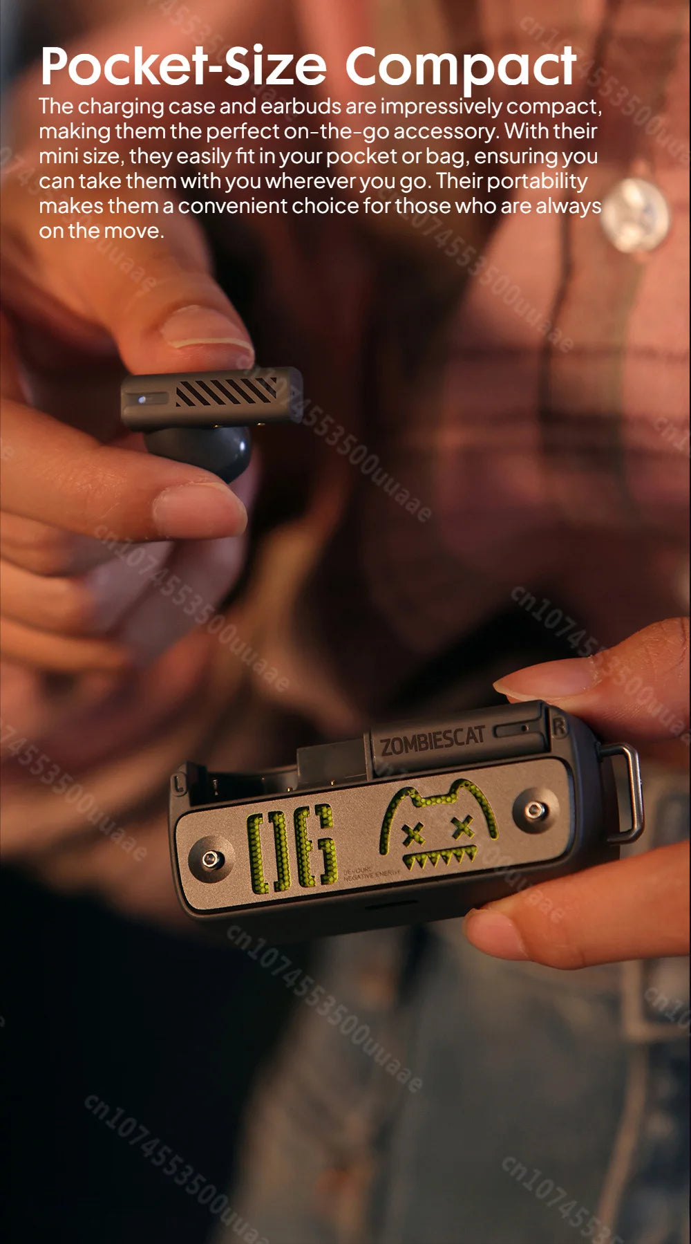 Zombies Cat B8 Aether Core – Słuchawki TWS z Naszyjnikiem, Bluetooth 5.4, RGB