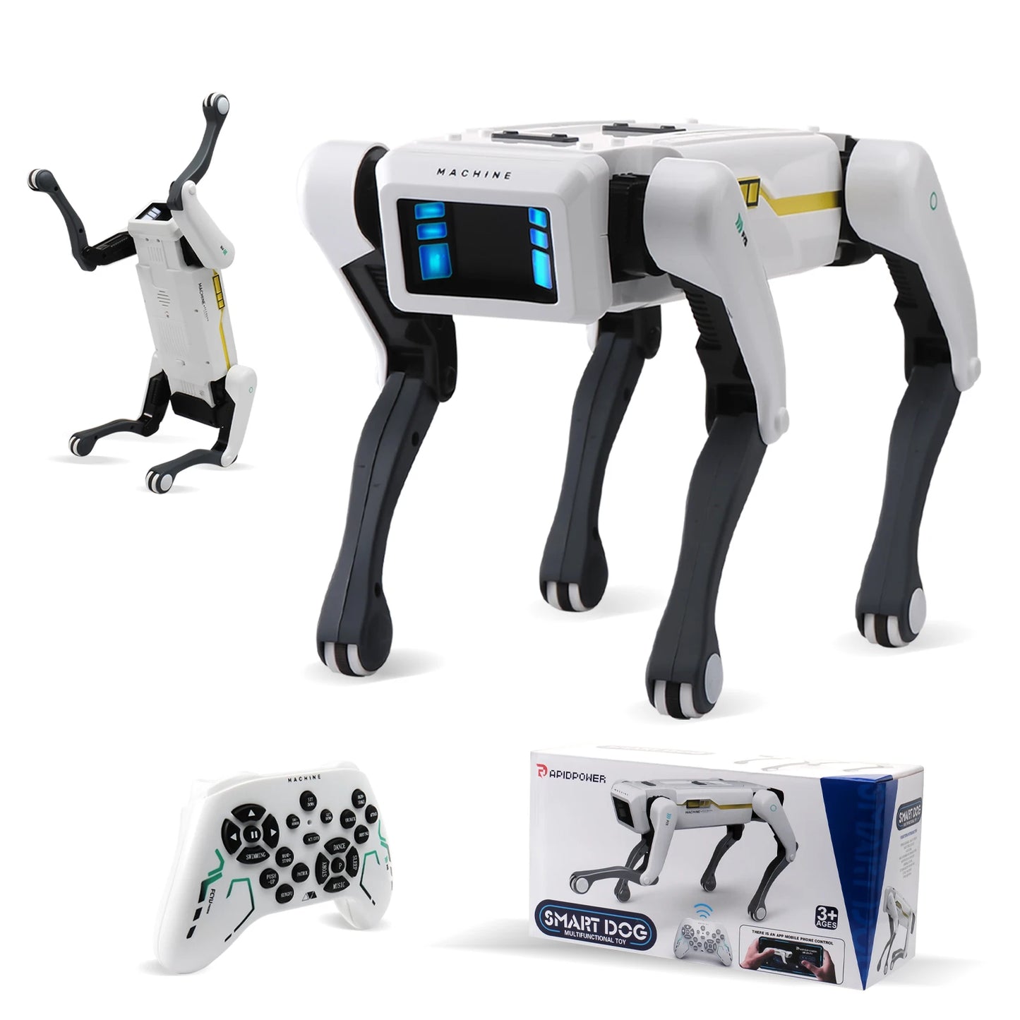 RAPIDPOWER Robot Pies RC AI – Sterowanie Głosem i APP, Programowalny, Tańczy i Śpiewa
