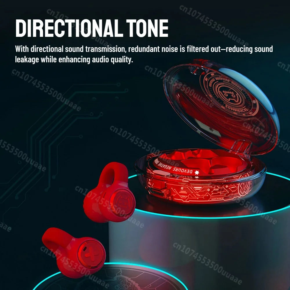 Zombiescat B3 OWS – Słuchawki Bluetooth 5.3 Earclip HiFi, Transparentne Etui, ANC