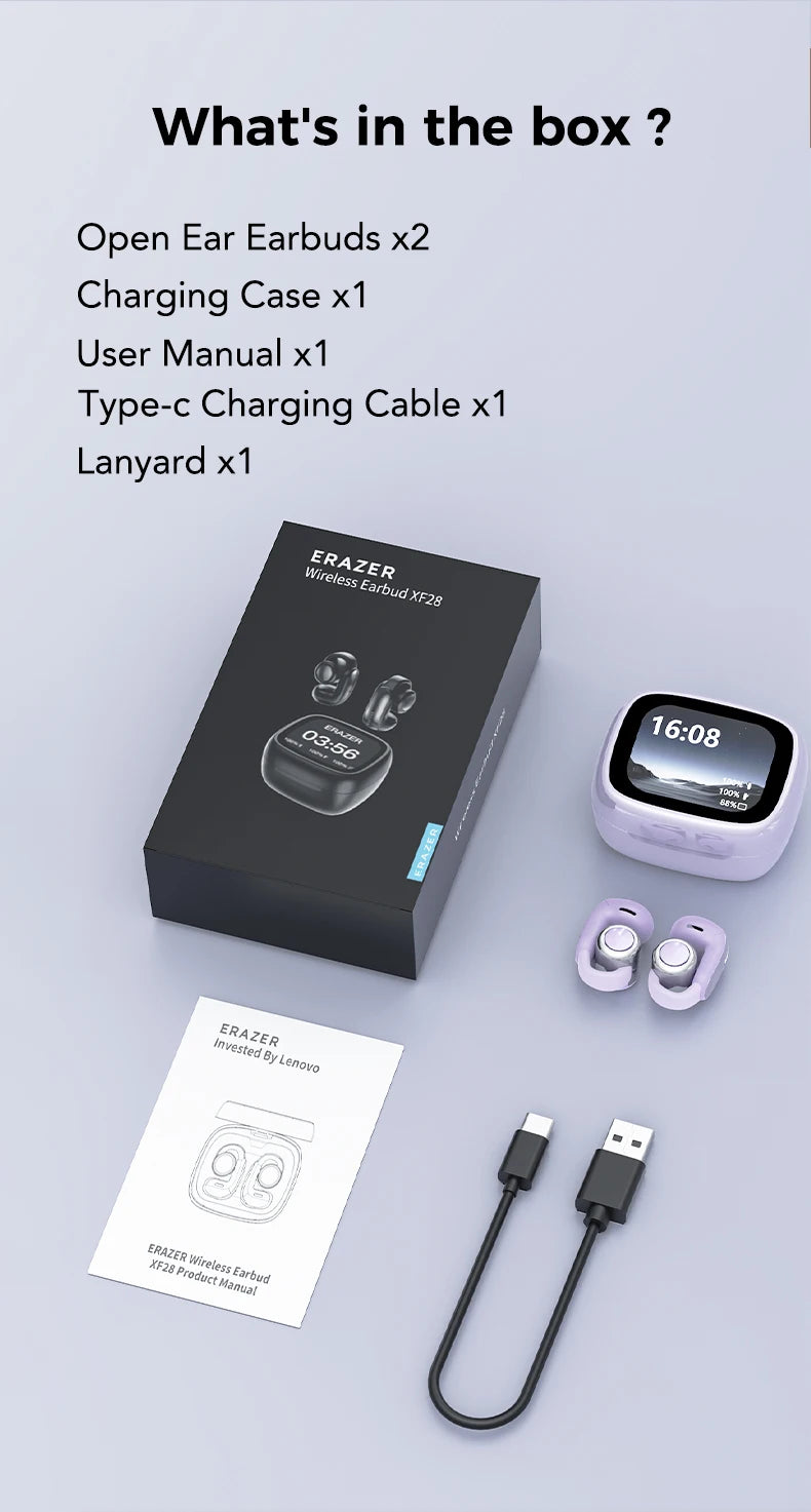 Erazer XF28 Ear Clips Bezprzewodowe Słuchawki Bluetooth 6.0 z Funkcją Tłumaczenia, Stabilne Mocowanie - zdjęcie 10
