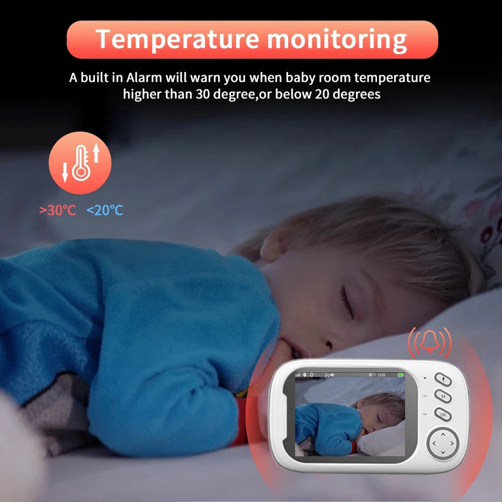 Baby Monitor 3.5" – noktowizja, temperatura, audio