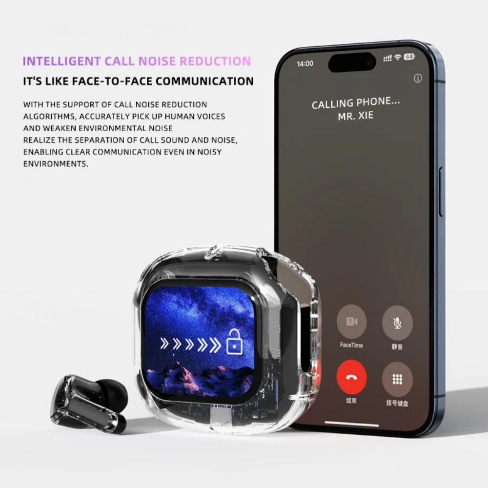 Air Max Smart Touch Screen TWS – Słuchawki Douszne Sportowe, ANC, Bluetooth 5.3, Stereo Hi-Fi z Mikrofonem i Basem