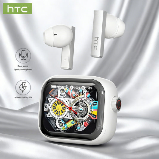 Wireless Bluetooth Headset HTC AI translator Headphones low latency 30-hour battery life clear sound Full HD LCD screen formusic - George Vision Premium