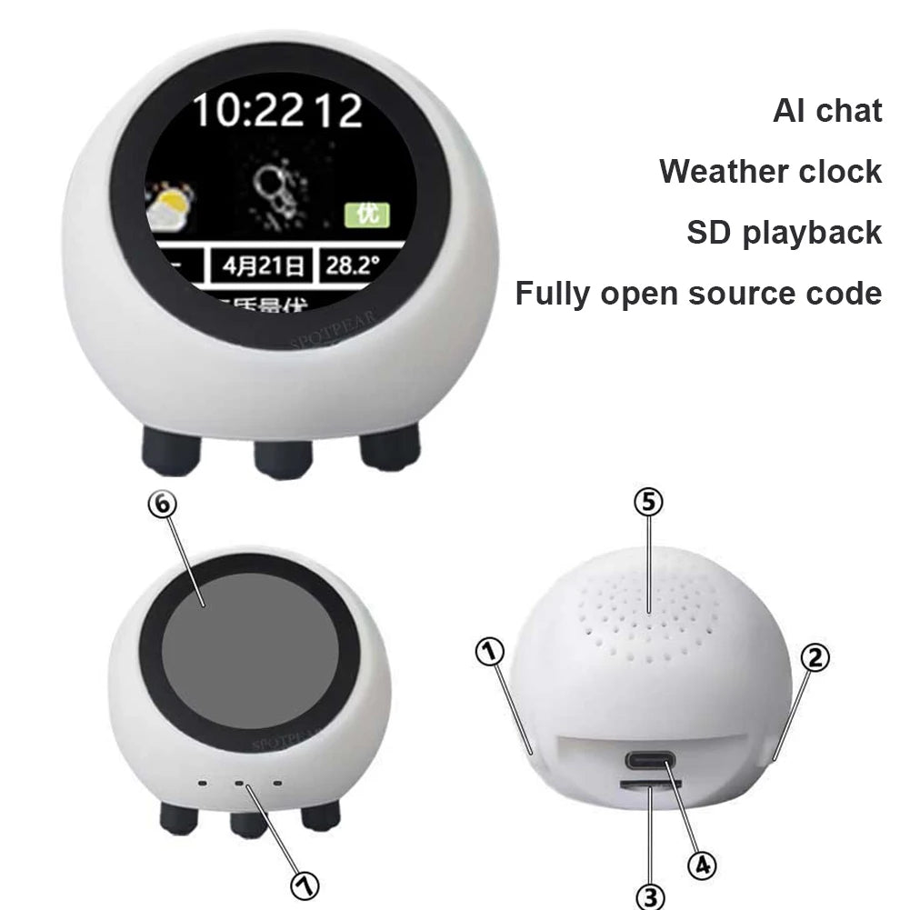 Mini Robot Biurkowy AI ESP32-S3 – Czat Głosowy, Ekran LCD 1,28", Qwen2.5 / DeepSeek