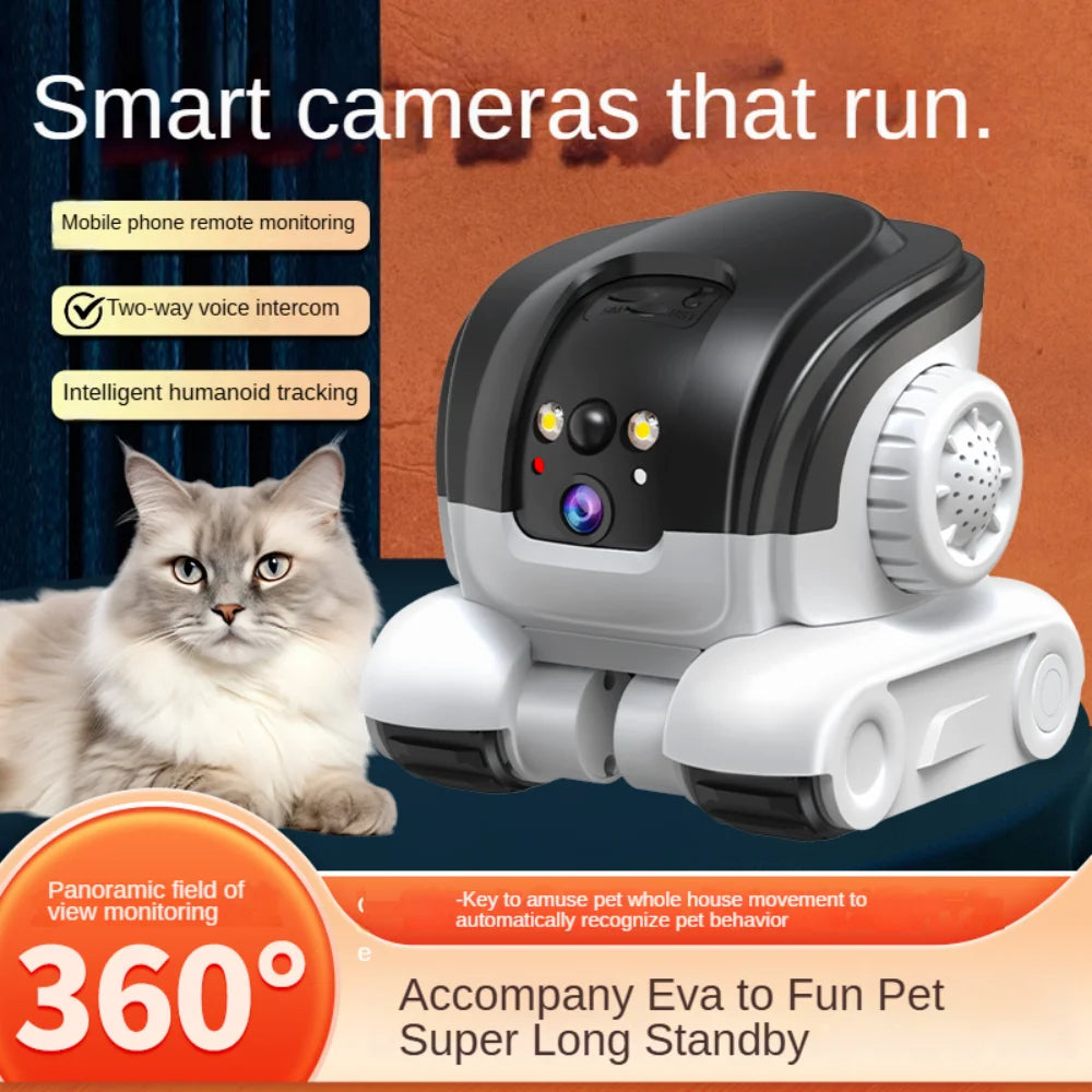 Pet Camera Robot Dual Lens Kamera do monitoringu zwierząt – WiFi, laser, kolorowa noktowizja