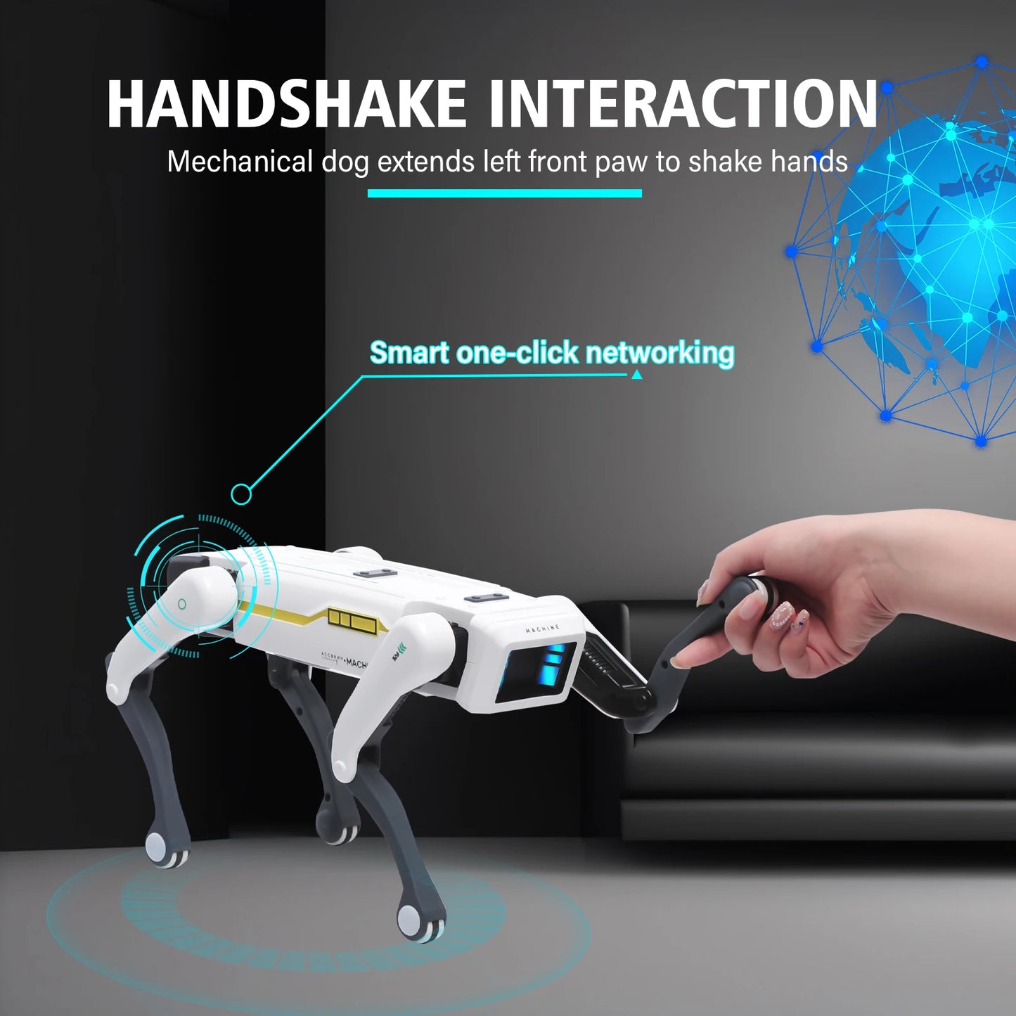 RAPIDPOWER Robot Pies RC AI – Sterowanie Głosem i APP, Programowalny, Tańczy i Śpiewa