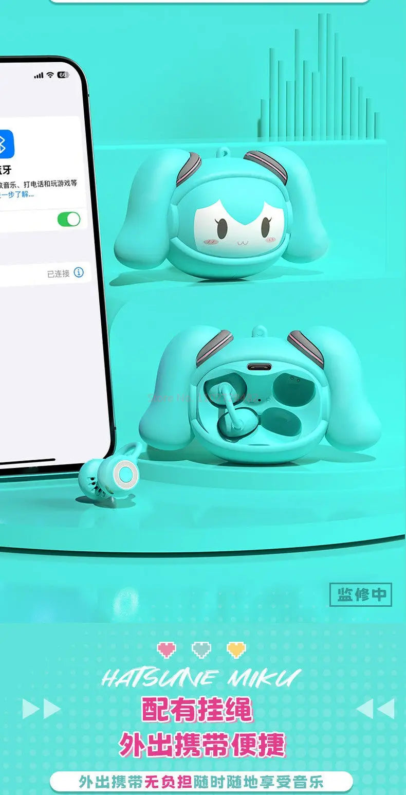 Luxub Słuchawki Klipsowe Hatsune Miku 2026 – Bilibili, Zmiana Twarzy, Bluetooth, Prezent dla Fanów Anime