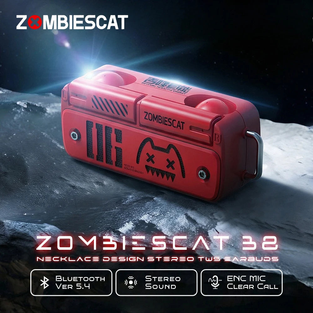 Zombies Cat B8 Aether Core – słuchawki TWS z naszyjnikiem i podświetleniem RGB