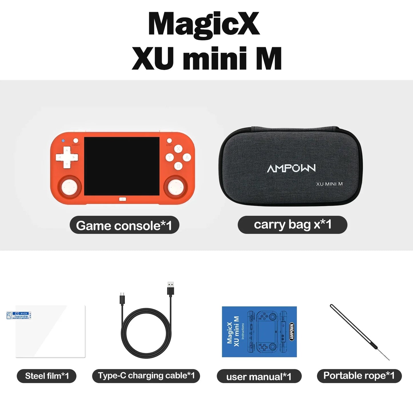 Ampown XU MINI M – Konsola Retro 2,8'' IPS, Linux, 64GB (Magazyn PL)