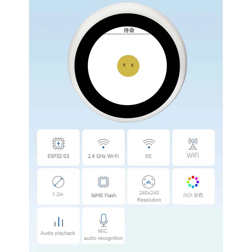 Mini Robot Biurkowy AI ESP32-S3 – Czat Głosowy, Ekran LCD 1,28", Qwen2.5 / DeepSeek