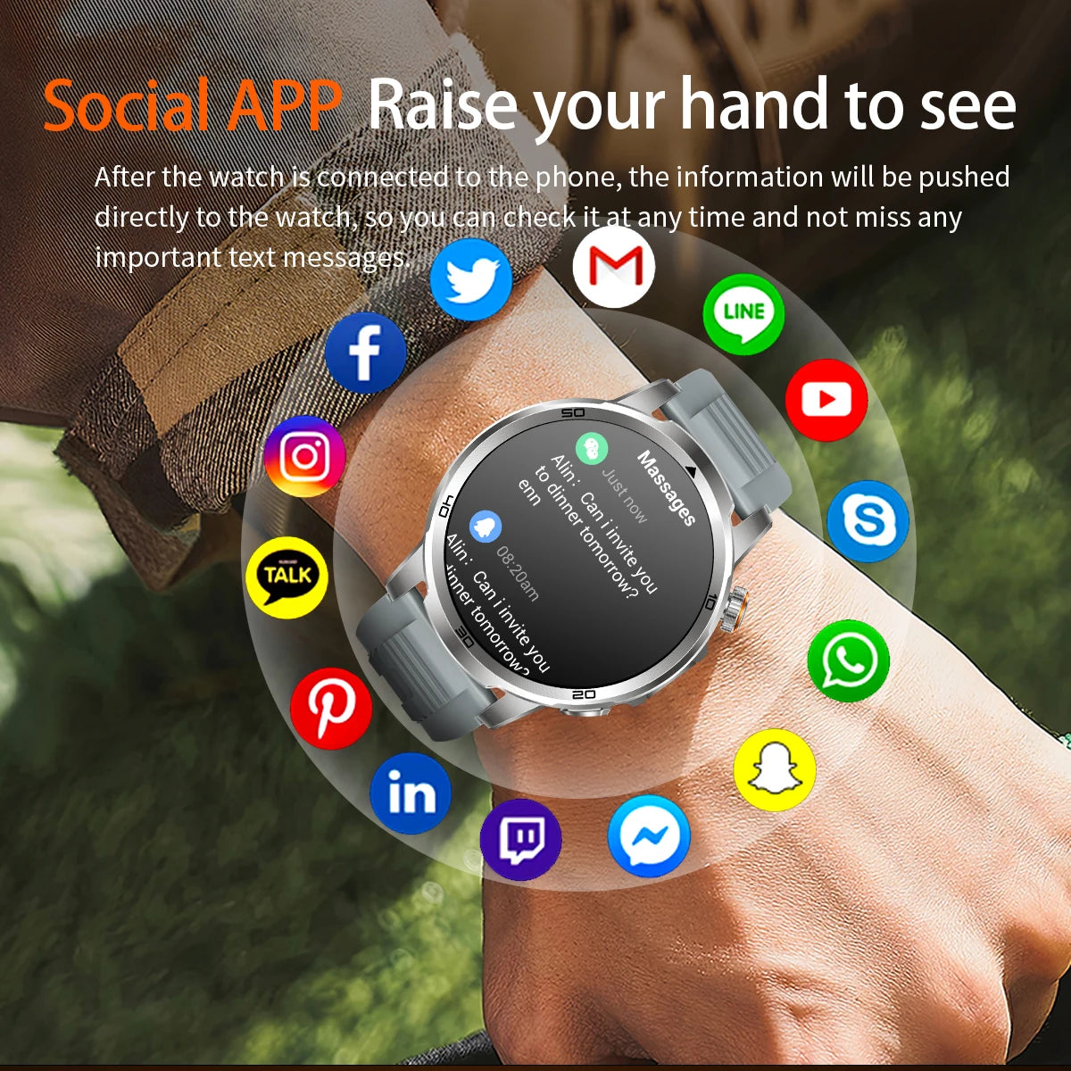 Smartwatch Militarny Outdoor 2026 AMOLED 1.85" - zdjęcie 2