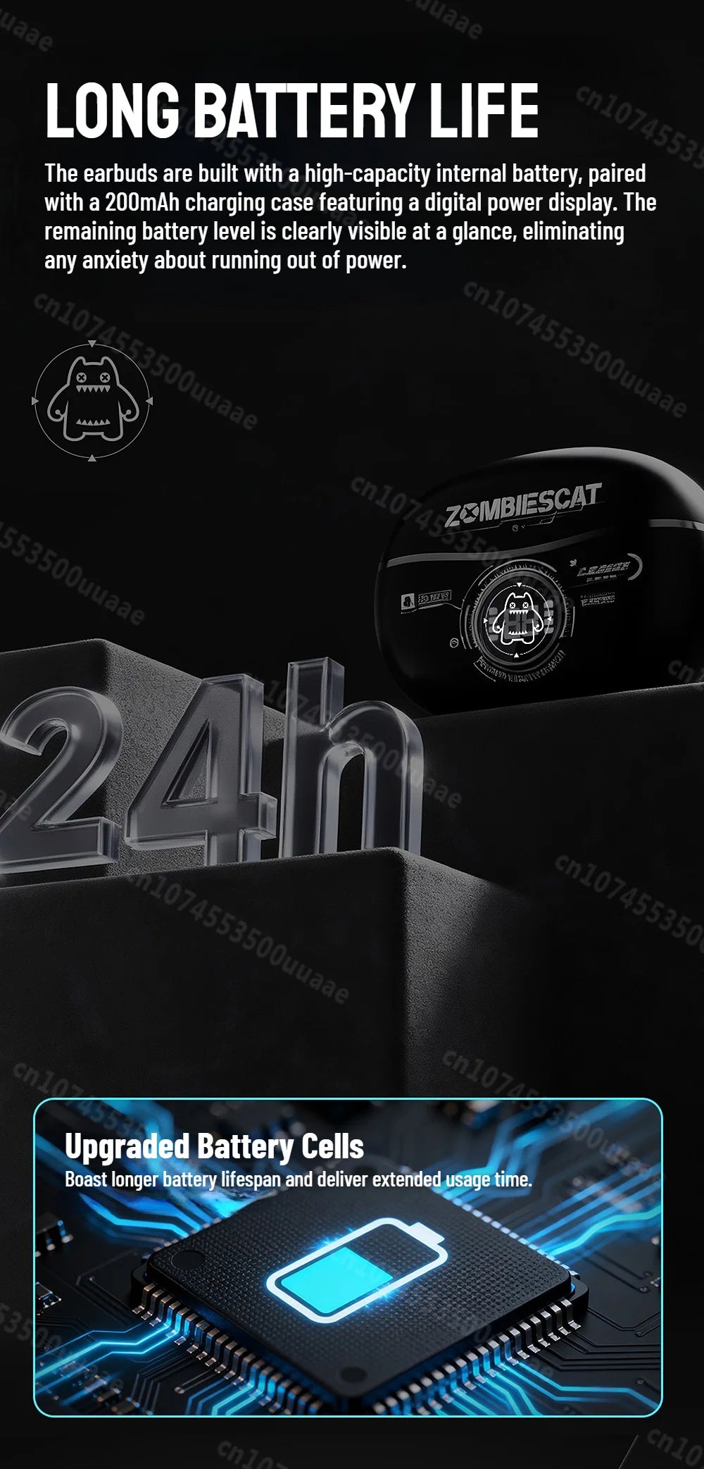 Zombiescat B16 OWS – Słuchawki Bluetooth 6.0 Earclip HiFi, 20h, Wyświetlacz Baterii