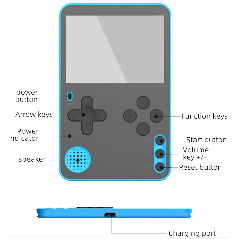 K10 Handheld Game Console FC500 Classic Games LCD Portable Retro Video Mini Game Console Rechargeable Great Gift for Kids