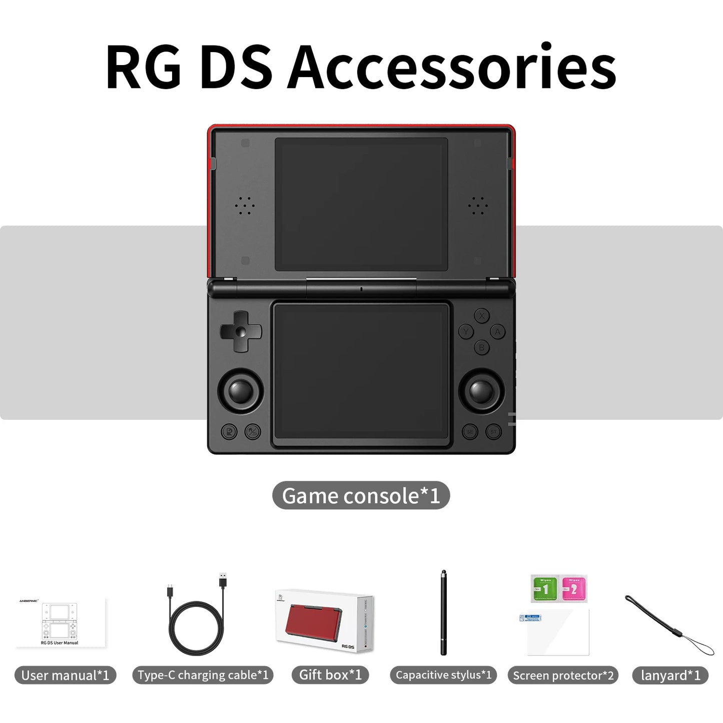 Anbernic RG DS Flip – Składana Konsola 2 Ekrany 4'' IPS, Android/Linux Dual-OS (Magazyn PL)