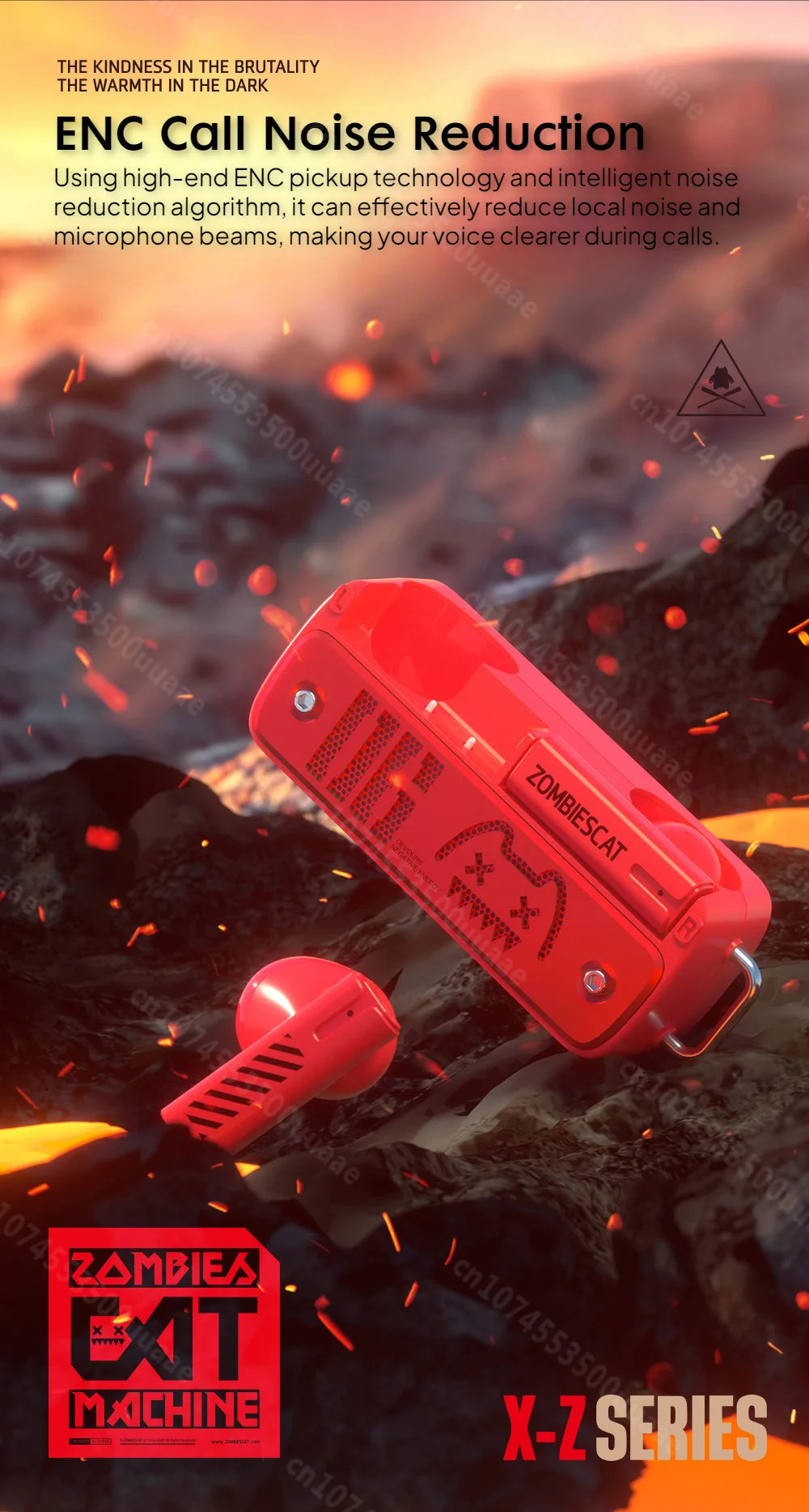 Zombies Cat B8 Aether Core – słuchawki TWS z naszyjnikiem i podświetleniem RGB
