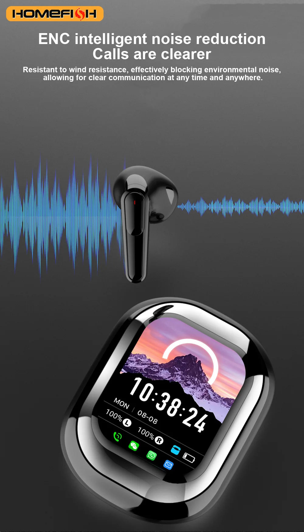 SE-ONE – inteligentne słuchawki TWS z kolorowym ekranem LED, Bluetooth 5.4