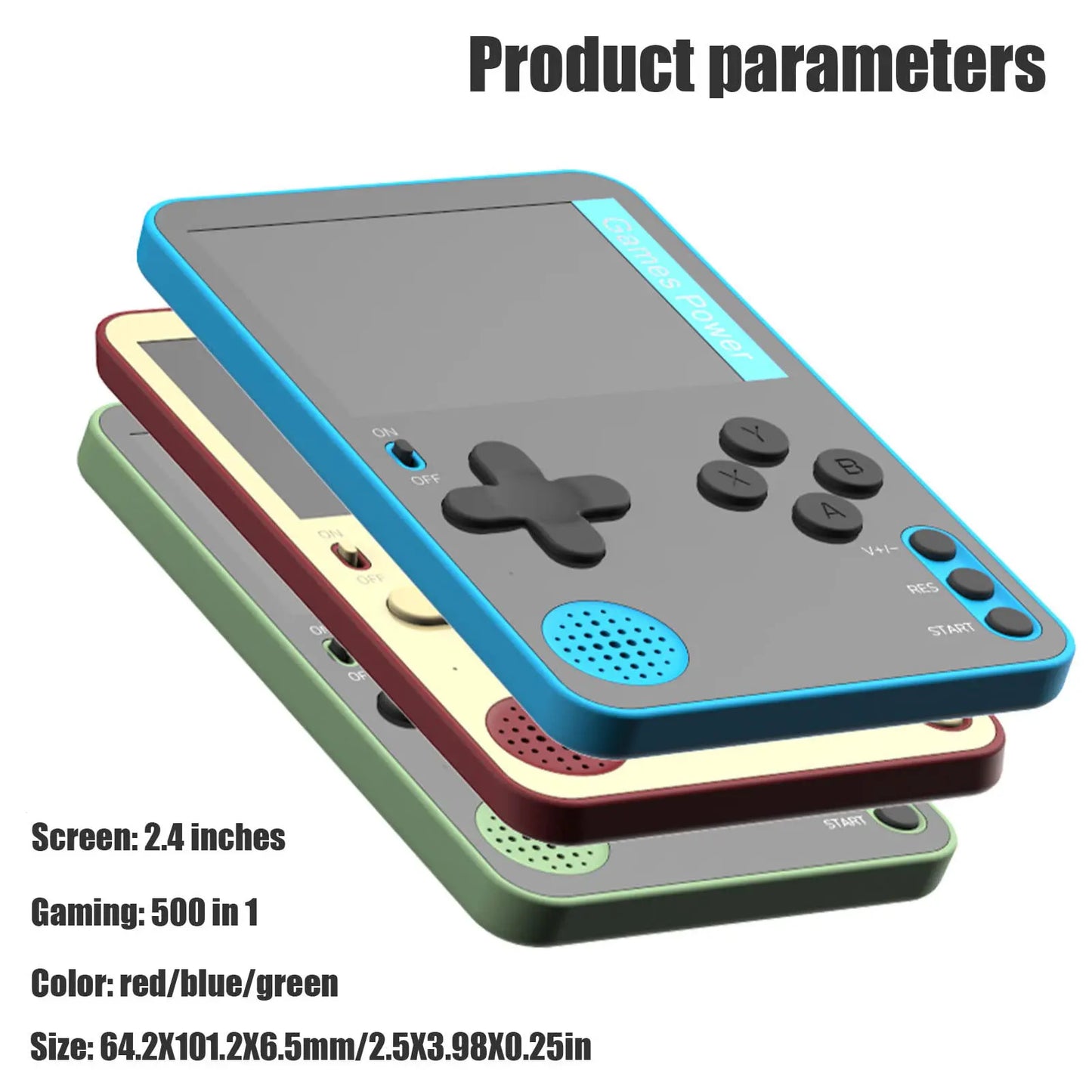 K10 Handheld Game Console FC500 Classic Games LCD Portable Retro Video Mini Game Console Rechargeable Great Gift for Kids