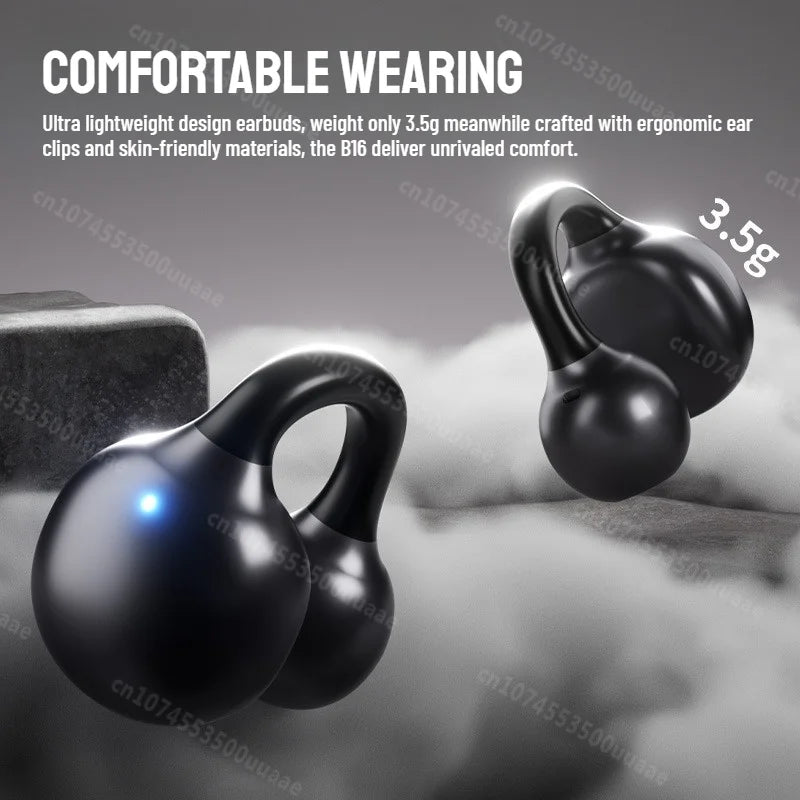 Zombiescat B16 OWS – Słuchawki Bluetooth 6.0 Earclip HiFi, 20h, Wyświetlacz Baterii