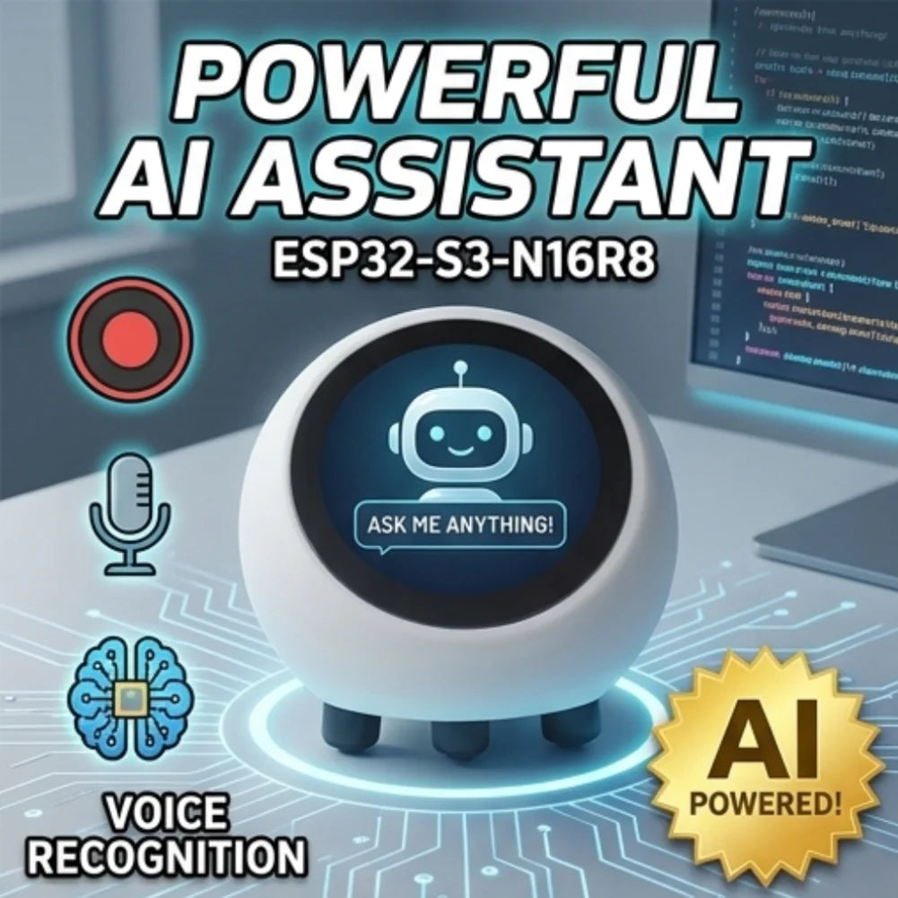 Mini Robot Biurkowy AI ESP32-S3 – Czat Głosowy, Ekran LCD 1,28", Qwen2.5 / DeepSeek