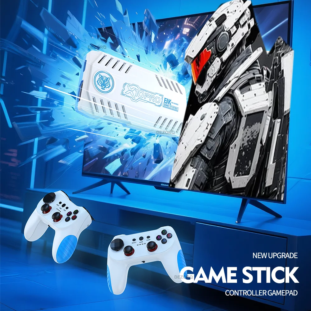 Game Stick 4K X10 Pro DEZORQ - 50000 Gier, 128GB, 2 Kontrolery Bezprzewodowe
