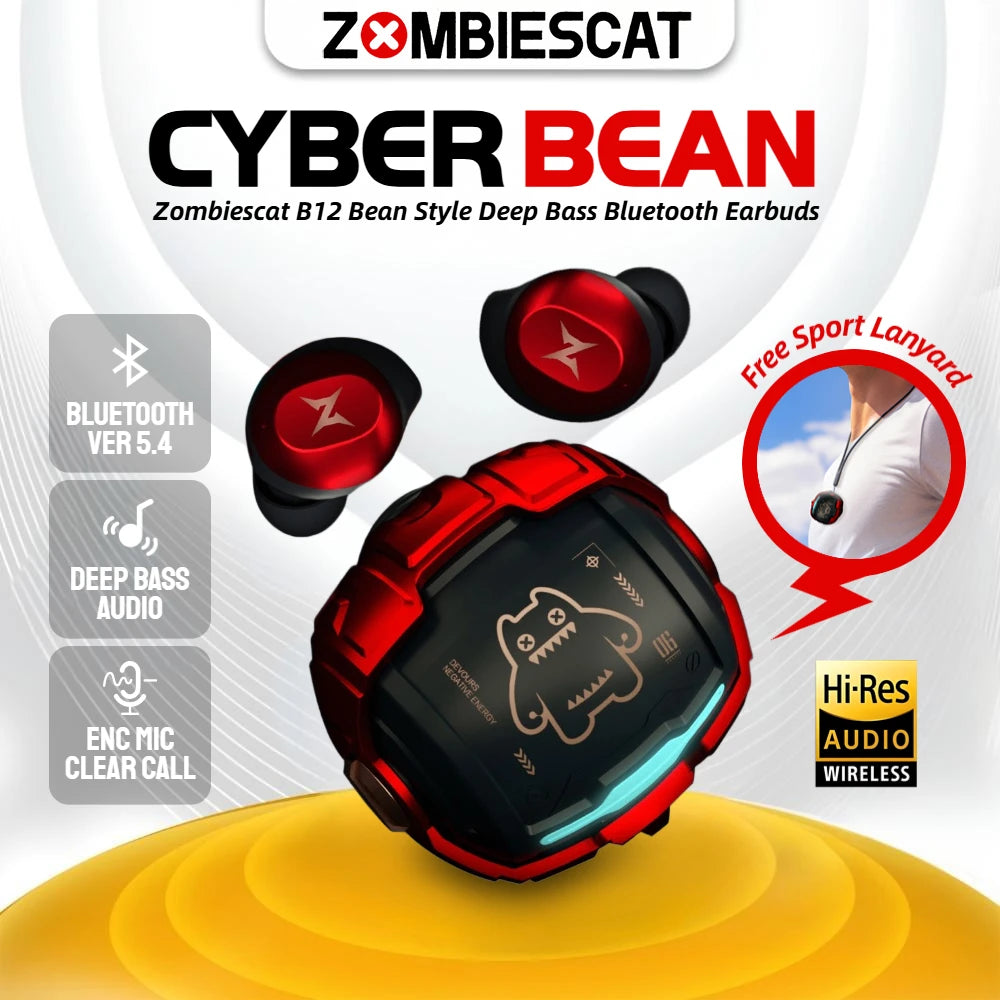 Zombies Cat B12 – słuchawki TWS douszne, design fasoli, sport