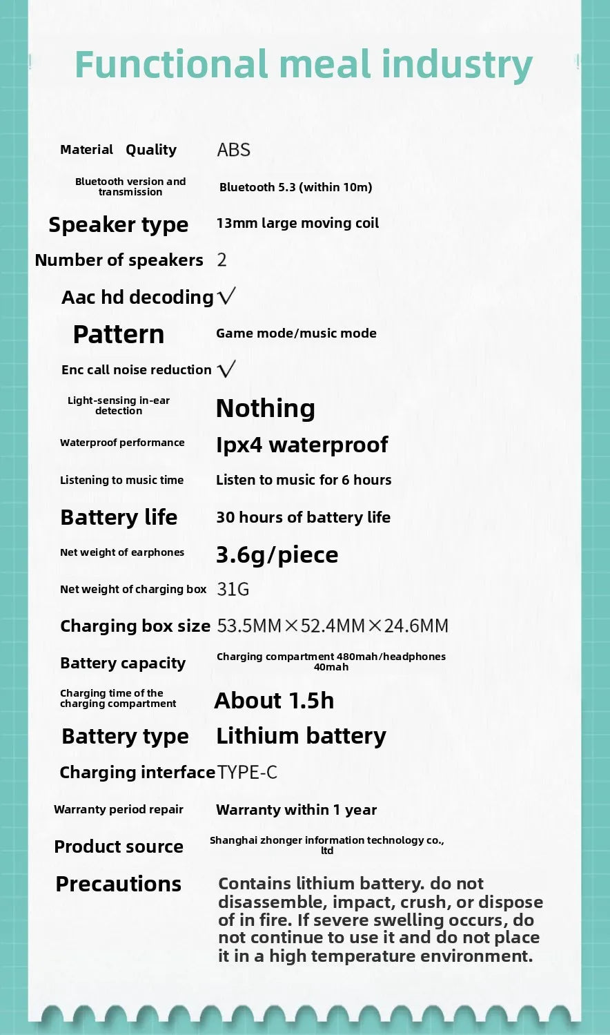 Słuchawki Bluetooth Hatsune Miku Kawaii – Bilibili, True Wireless, Cute Cartoon, Anime