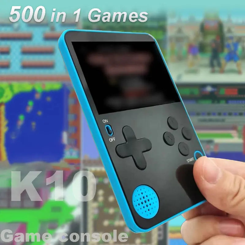 K10 Handheld Game Console FC500 Classic Games LCD Portable Retro Video Mini Game Console Rechargeable Great Gift for Kids