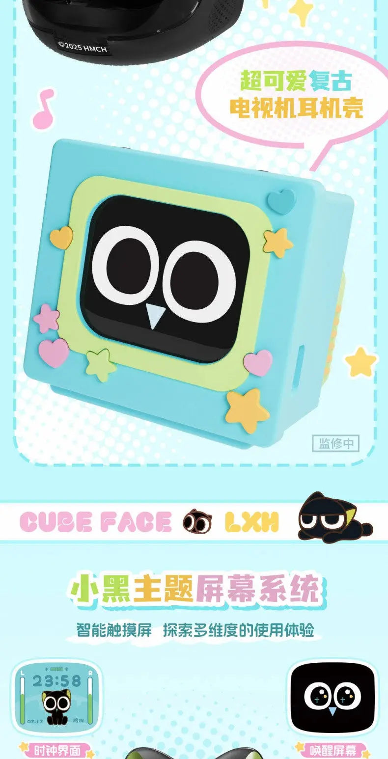 Cubeface Luo Xiao Hei – Słuchawki Bluetooth 5.3 z Ekranem LCD | Bilibili Anime