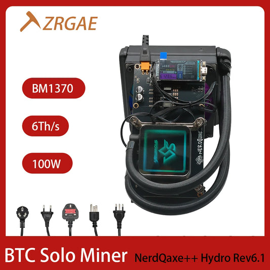 Koparka Bitcoin George Vision - 2026 Bitaxe Miners kit NerdQaxe++ Hydro Rev6.1 6TH/s 100W Solo Miner For Mining Bitcoin Liquid Cooler BTC Miner Crypto Machin - Maksymalna Wydajność