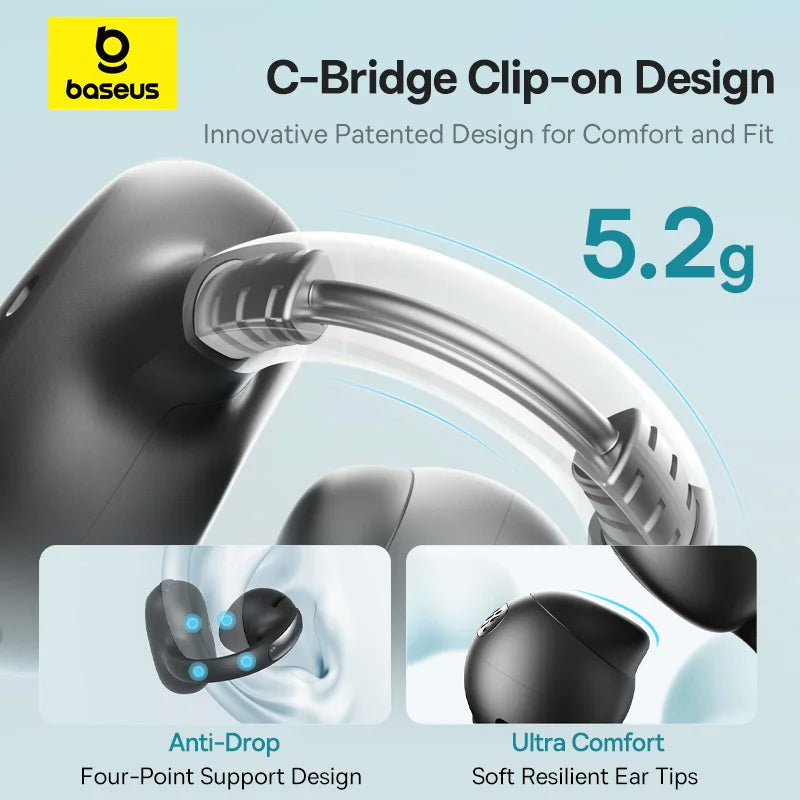 Baseus Bowie MC1 Słuchawki Klipsowe - Open-Ear Premium, Komfort - George Vision Premium