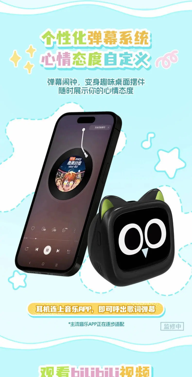 Cubeface Luo Xiao Hei – Słuchawki Bluetooth 5.3 z Ekranem LCD | Bilibili Anime