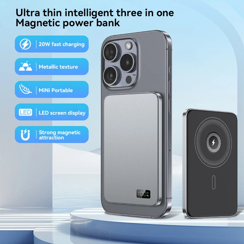 Powerbank Magnetyczny 10000mAh Bezprzewodowy 25W do 1 - zdjęcie 4