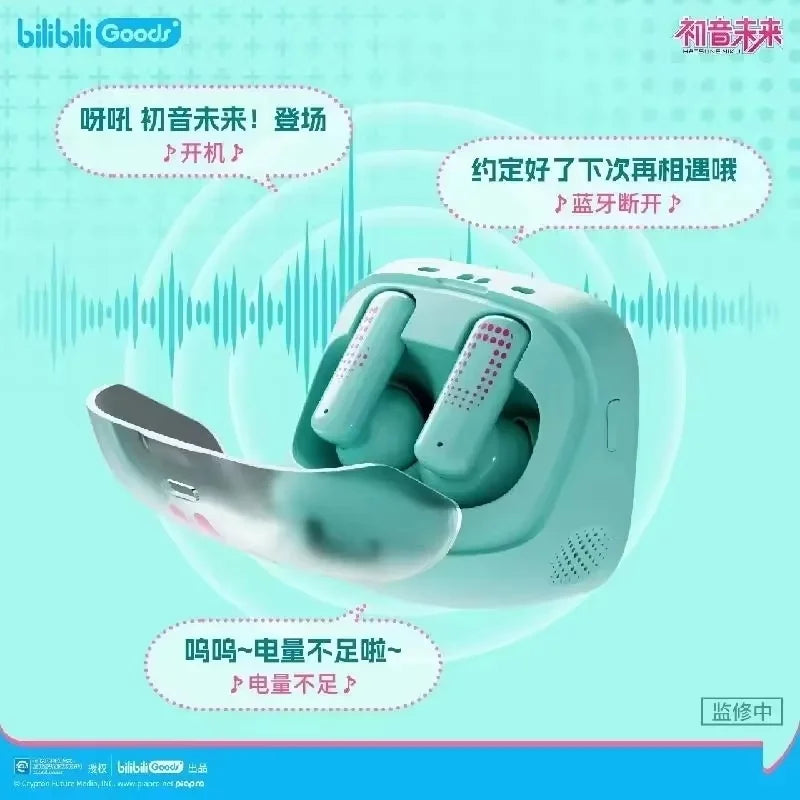 Słuchawki Hatsune Miku CUBE FACE – Bilibili, Wariant A, Ekran LCD Dotykowy, TWS, Prezent