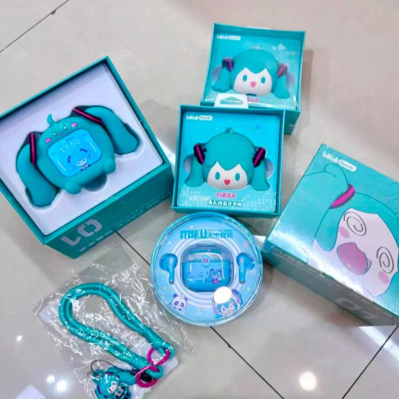 Słuchawki Bluetooth Hatsune Miku CUBE FACE – Ekran LCD, Różne Zestawy