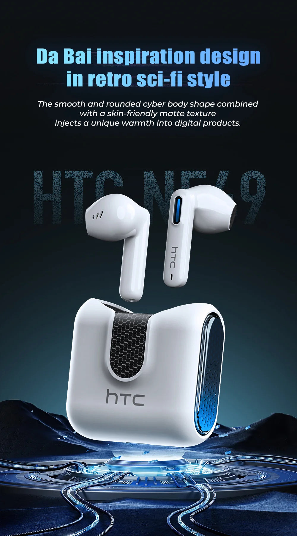 Słuchawki Bluetooth – Dźwięk Stereo, Czarny/Biały - zdjęcie 6