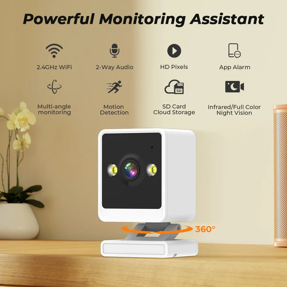 Kamera WiFi 1080P HD Indoor – Full HD, Dwukierunkowe Audio, Bezprzewodowa