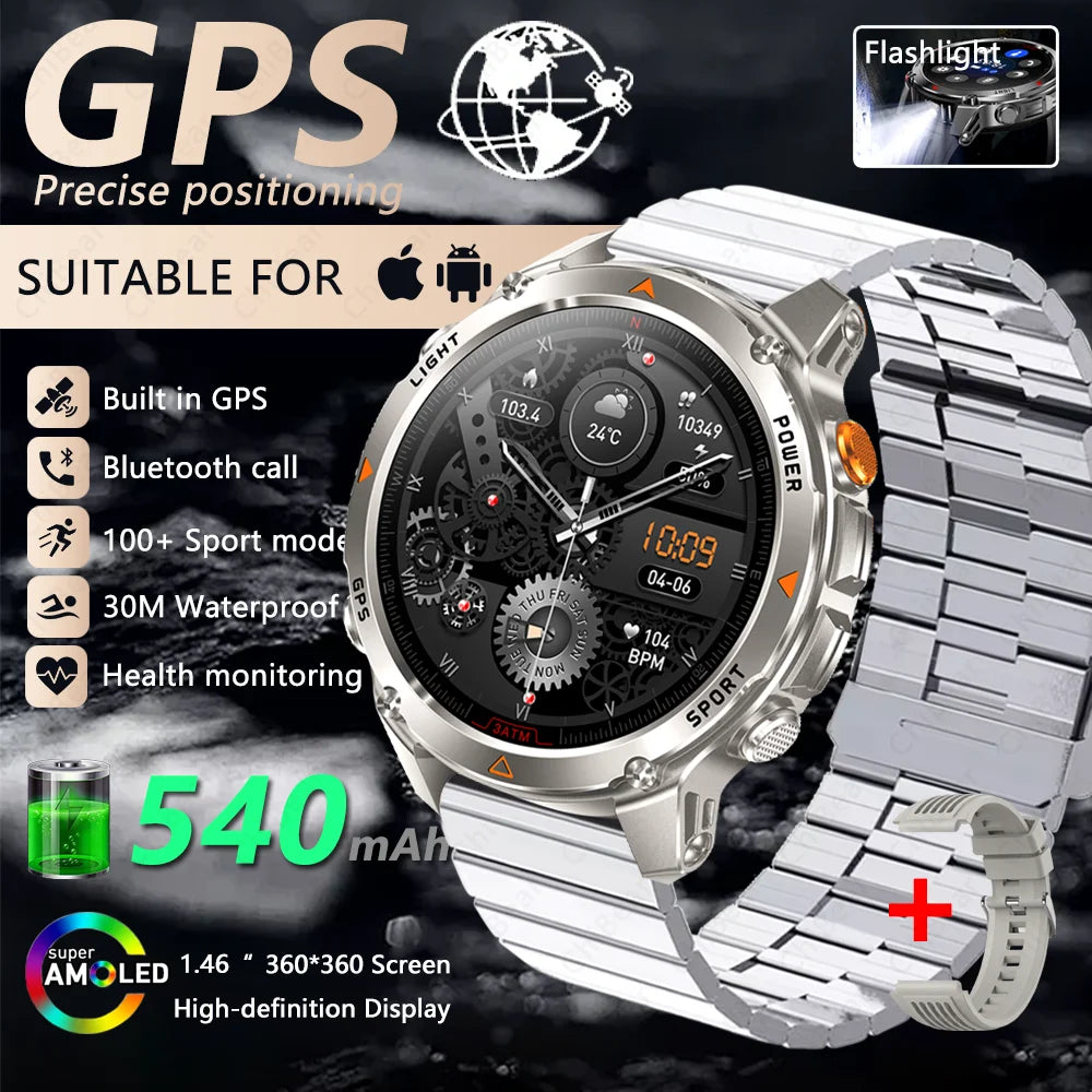 Smartwatch Sportowy – GPS, Kompas, Latarka LED, 5ATM - zdjęcie 2