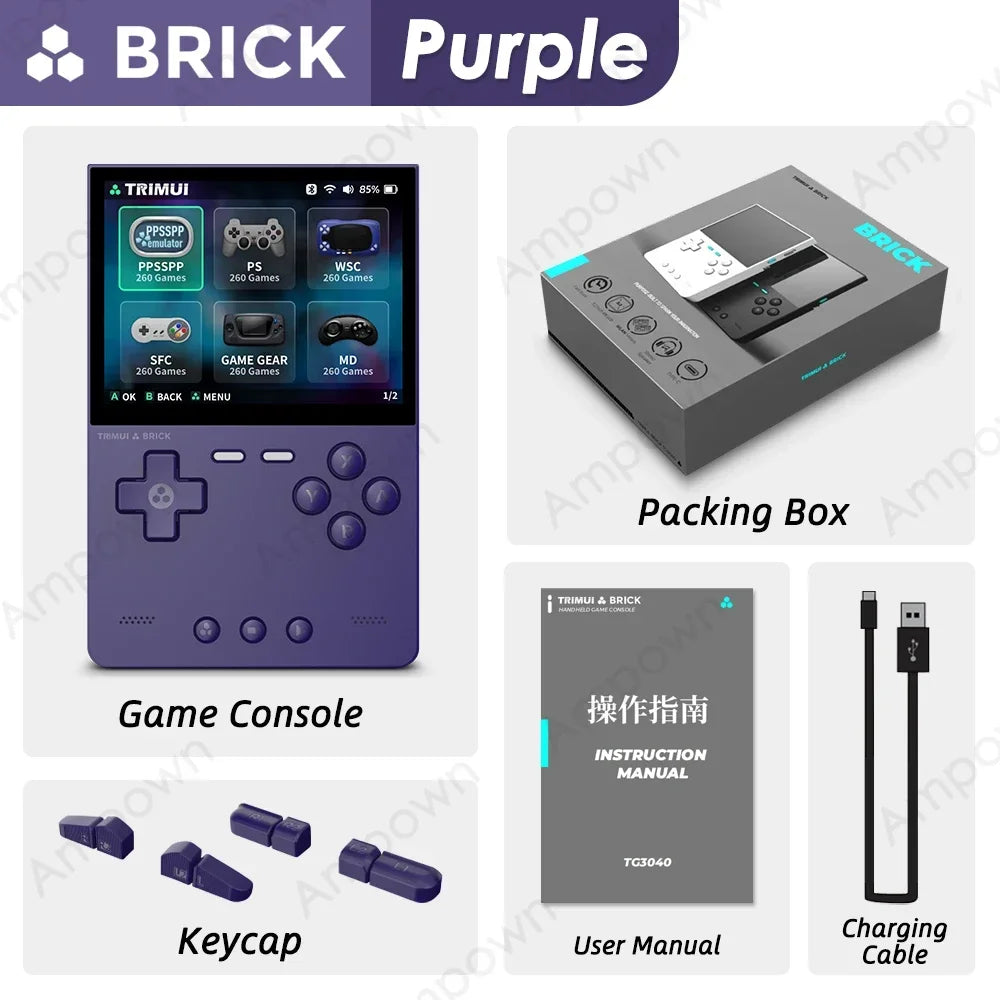 TRIMUI BRICK TG3040 – Przenośna Konsola Retro 3,2" IPS, 64GB, Metalowy Panel, LED RGB