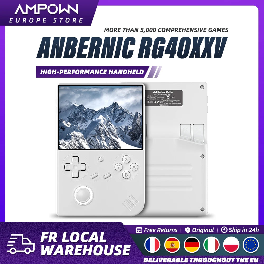 ANBERNIC RG40XXV – Przenośna Konsola Retro 4" IPS, Linux 64-bit, WiFi, Bluetooth, HDMI