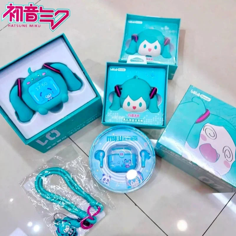 Słuchawki Bluetooth Hatsune Miku CUBE FACE – Ekran LCD, Różne Zestawy