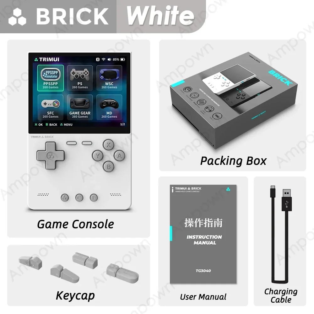 TRIMUI BRICK TG3040 – Przenośna Konsola Retro 3,2" IPS, 64GB, Metalowy Panel, LED RGB