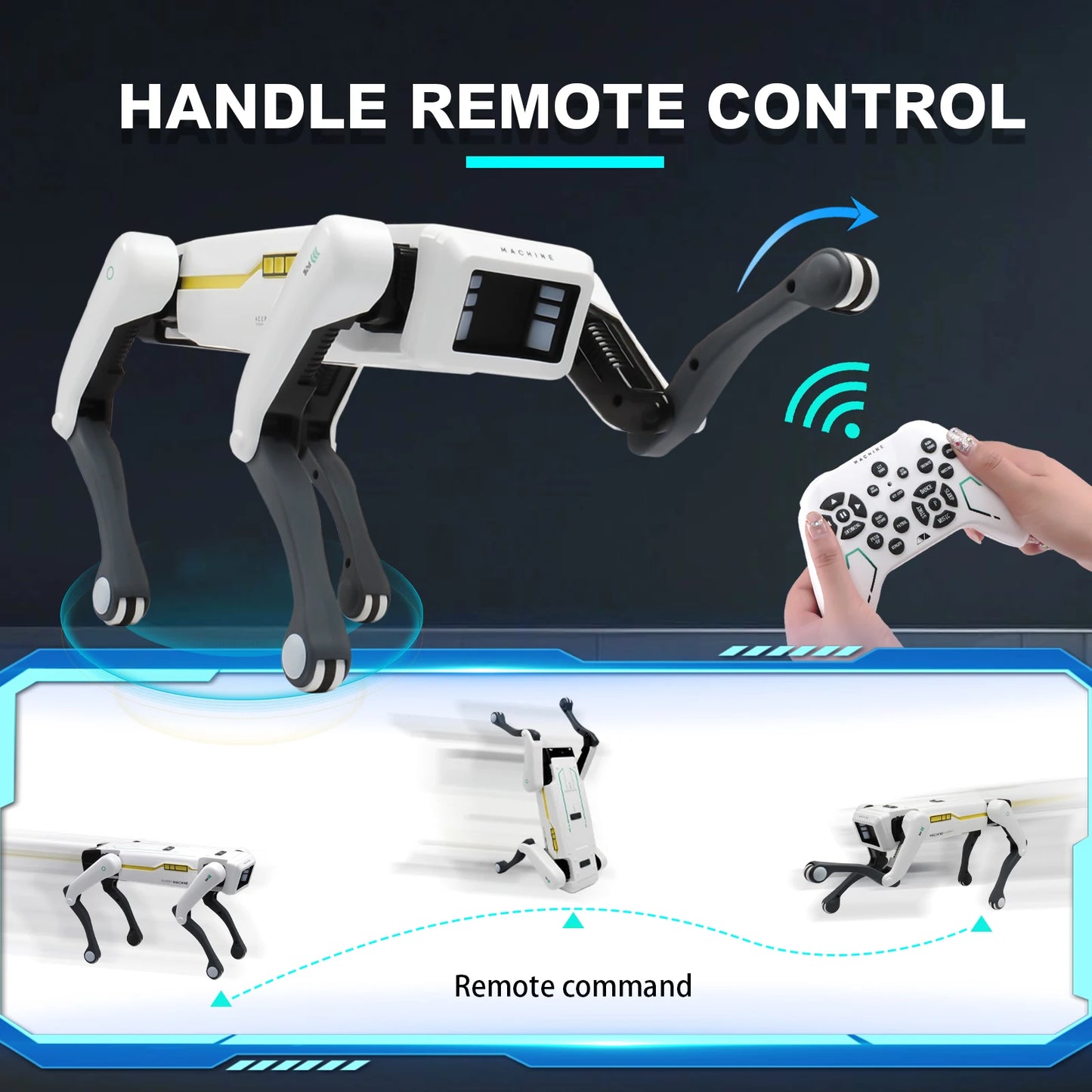 RAPIDPOWER Robot Pies RC AI – Sterowanie Głosem i APP, Programowalny, Tańczy i Śpiewa