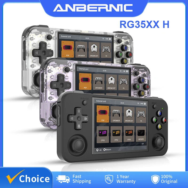 ANBERNIC RG35XX H - Konsola Retro 3.5" IPS Linux 64GB 5528 Gier WiFi Bluetooth