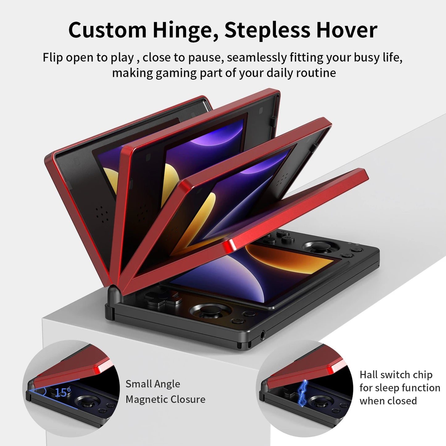 Anbernic RG DS Flip – Składana Konsola 2 Ekrany 4'' IPS, Android/Linux Dual-OS (Magazyn PL)