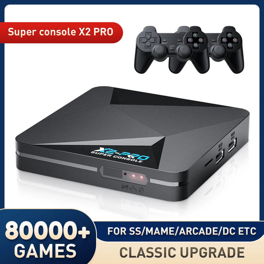 Konsola Retro KINHANK Super Console X2 Pro - 80000 Gier, 4K, Android TV 9.0