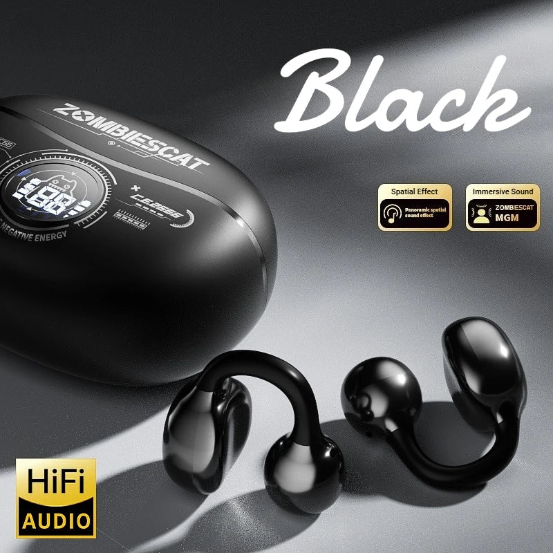 Zombiescat B16 OWS – Słuchawki Bluetooth 6.0 Earclip HiFi, 20h, Wyświetlacz Baterii